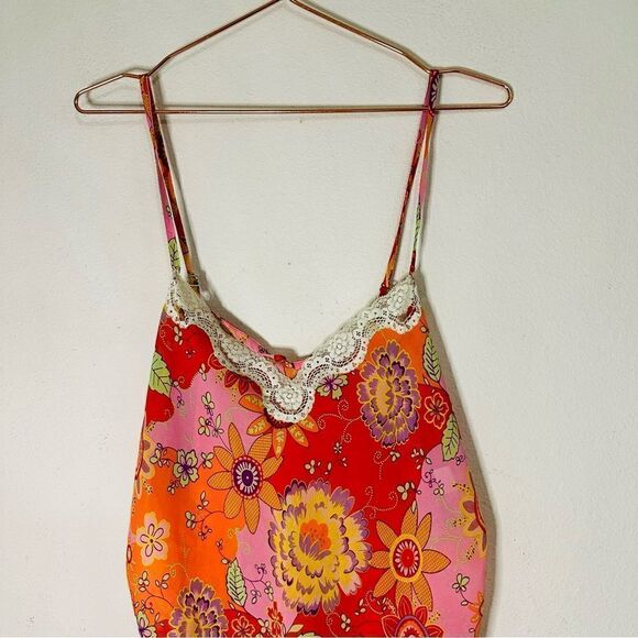 EUC Josie Natori  Y2K Vintage Orange Print Cami XL - Picture 2 of 6